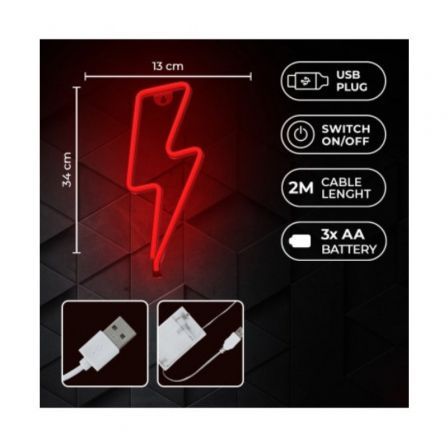 Forever Lámpara Neón LED Bolt Rojo